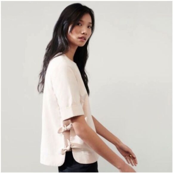 Club Monaco Adeelah Side-tie Pink Top - Picture 1 of 12